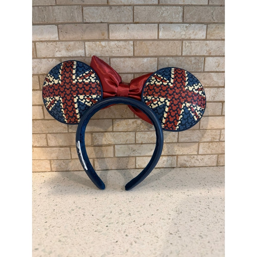 Disney Parks EPCOT United Kingdom Pavilion Minnie Mouse Ears Headband UK Bow - Picture 2 of 3